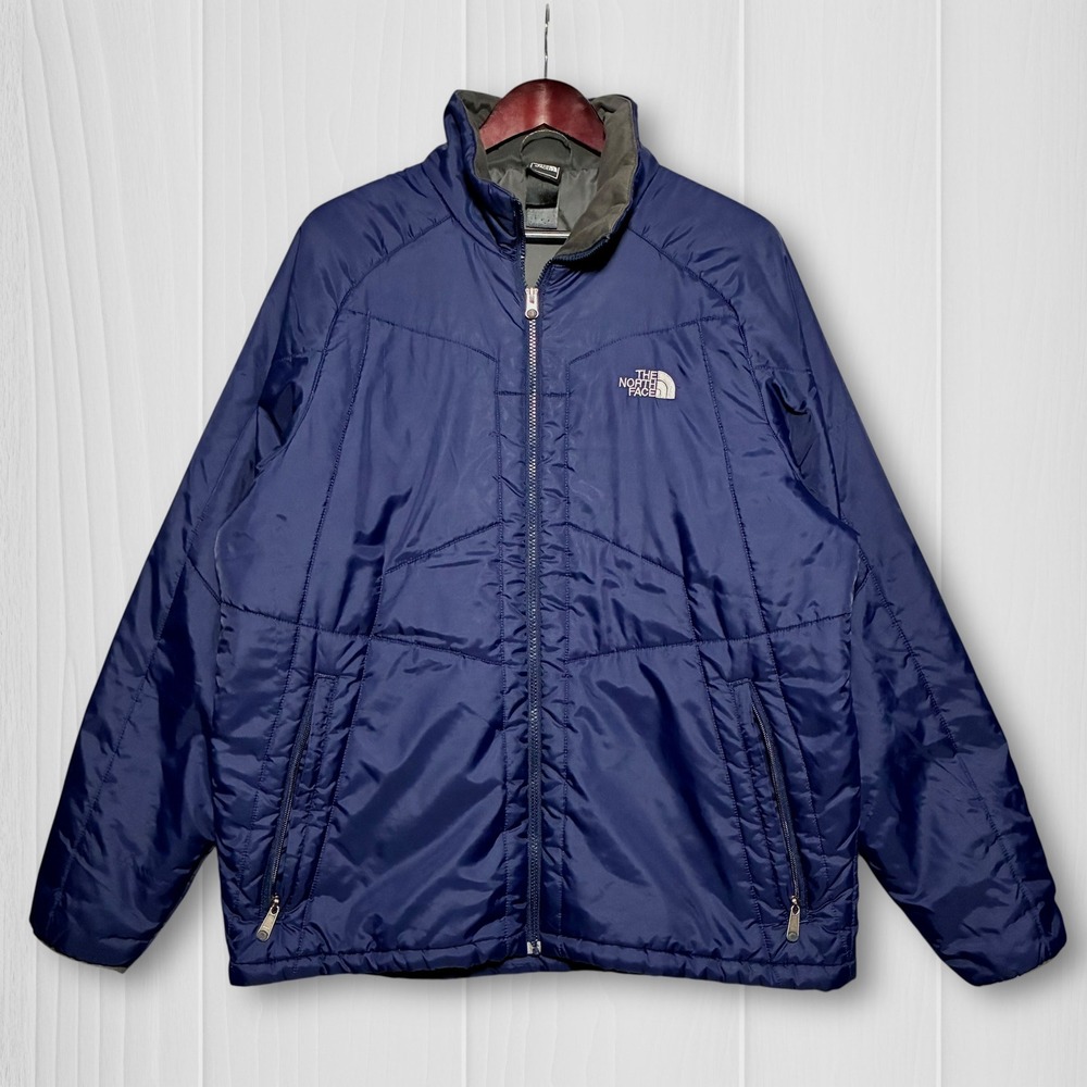 The North Face Nylon Quilted Full Zip Puffer Jacket‎ Mens XL? Navy Blue